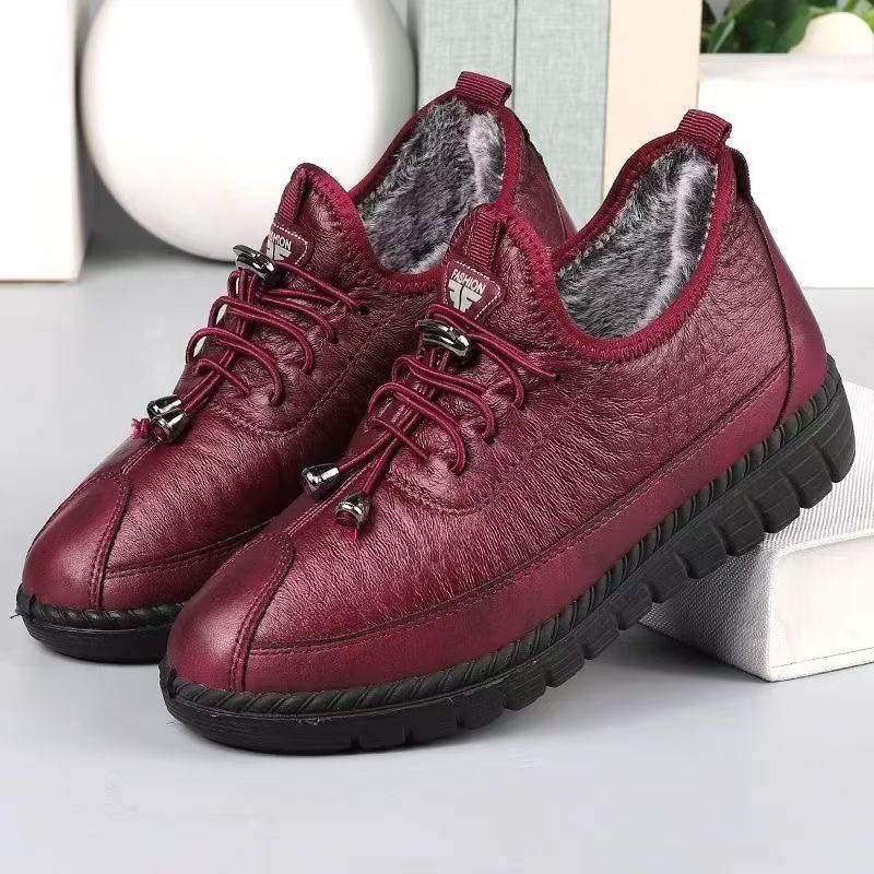 加绒加厚冬季老北京布鞋中老年妈妈高帮女棉鞋保暖防水防水防滑鞋