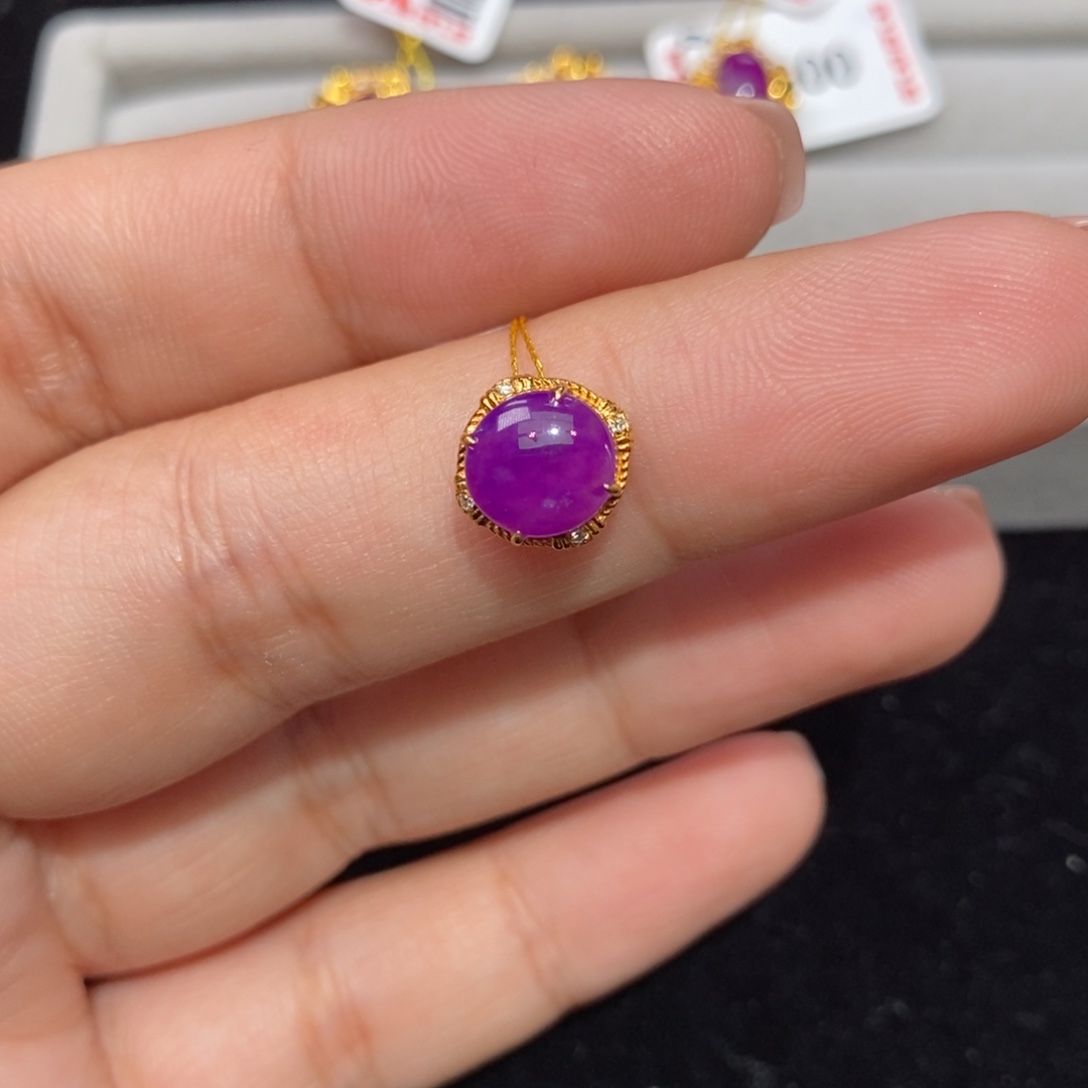 苏纪石（舒俱来）18K金镶嵌吊坠(不含链)