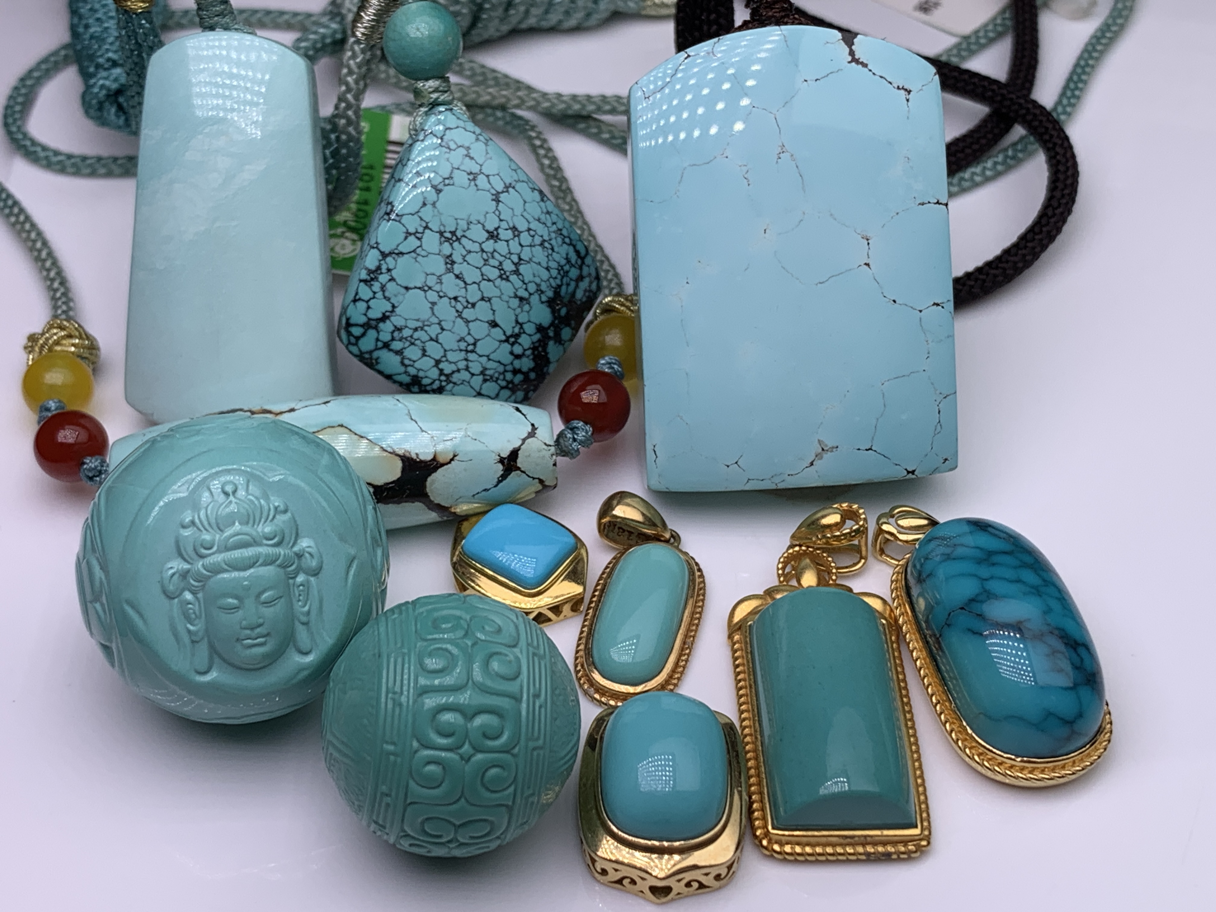 高瓷湖北高蓝原石打磨配珠散珠【直播专用】