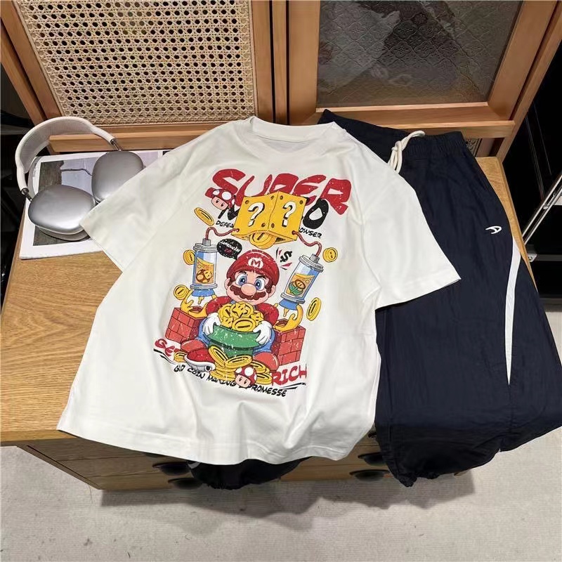【FSKIDS】马里奥纯棉T恤2505男童女童纯棉短袖百搭半袖儿童夏款