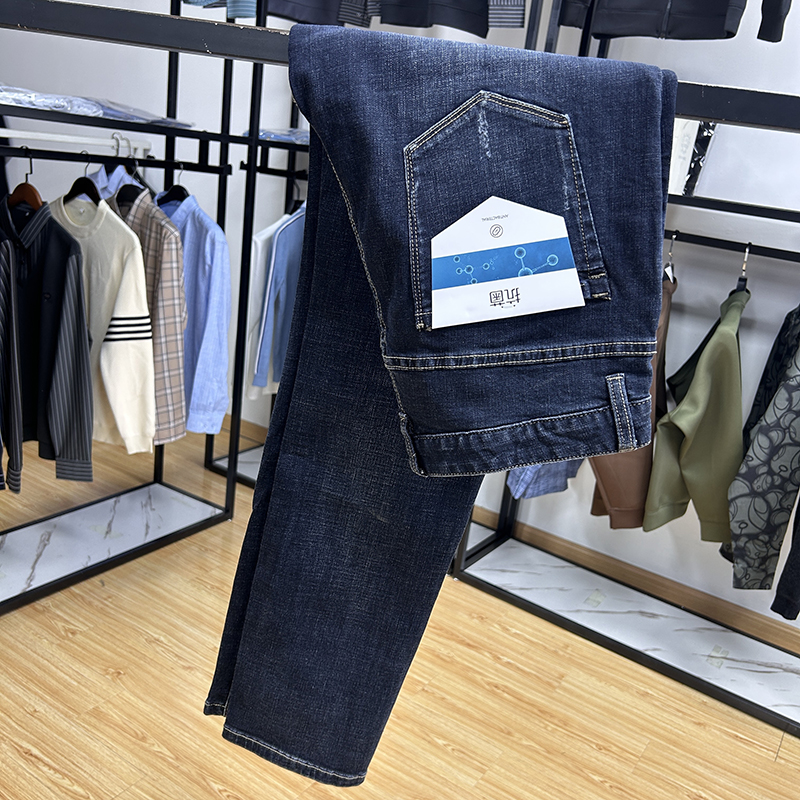 合体直筒猫须牛仔裤春季新品微弹中腰长裤男 Y5T0341