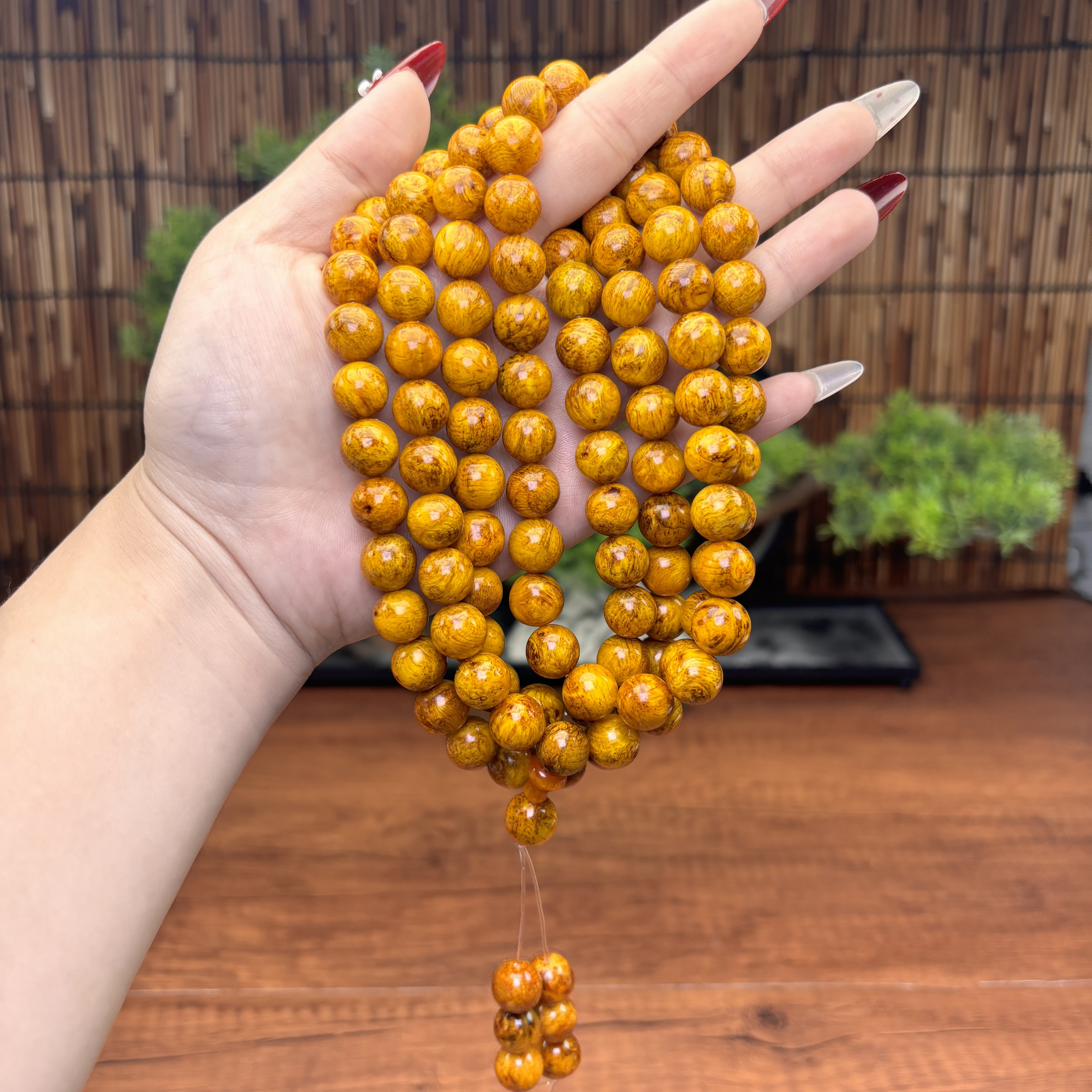 10mm108颗满留疤文玩手串高端精品藏品全透光男女款木串松木