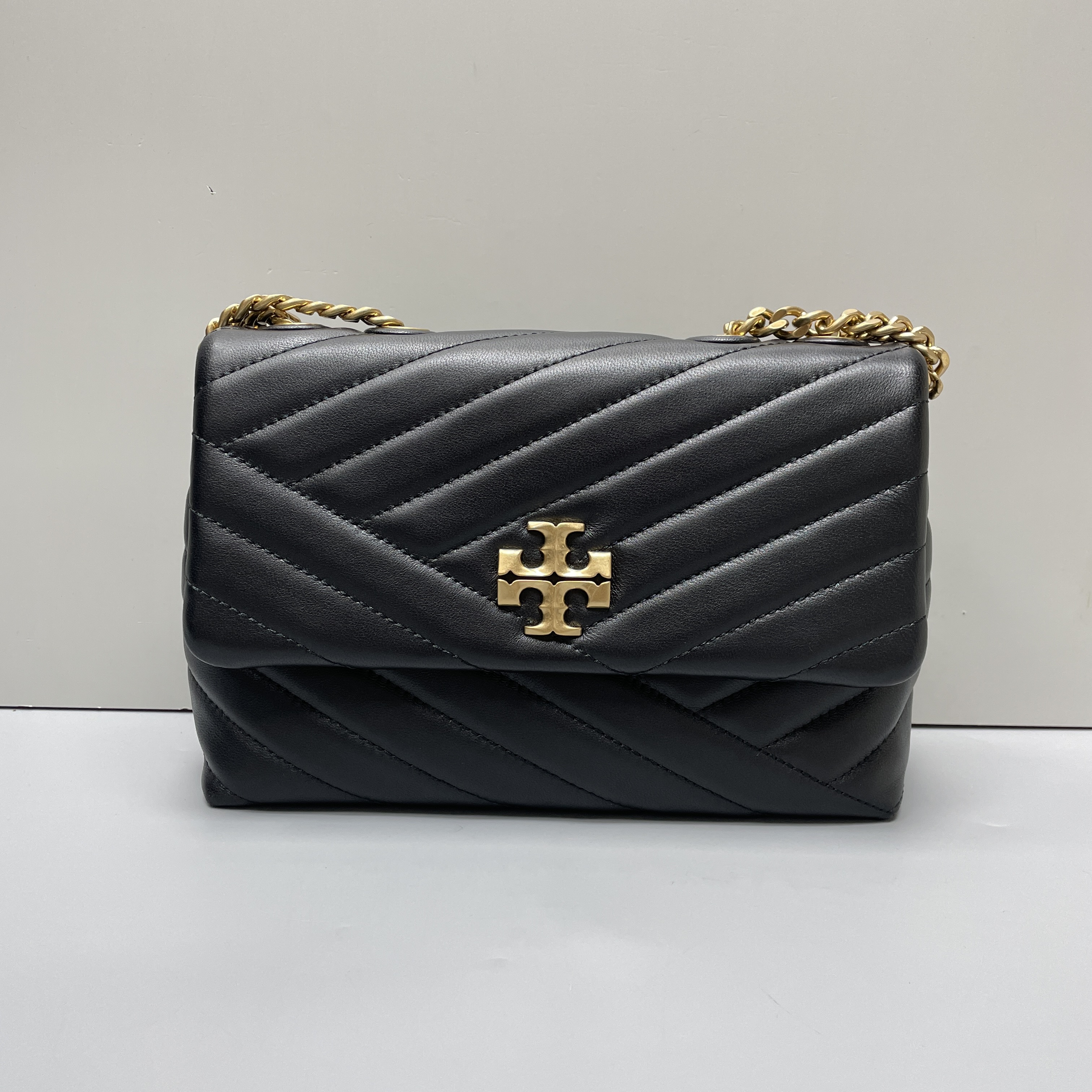 99新 TORY BURCH/汤丽柏琦 小林kira黑色链条包23X15X8cmB112503