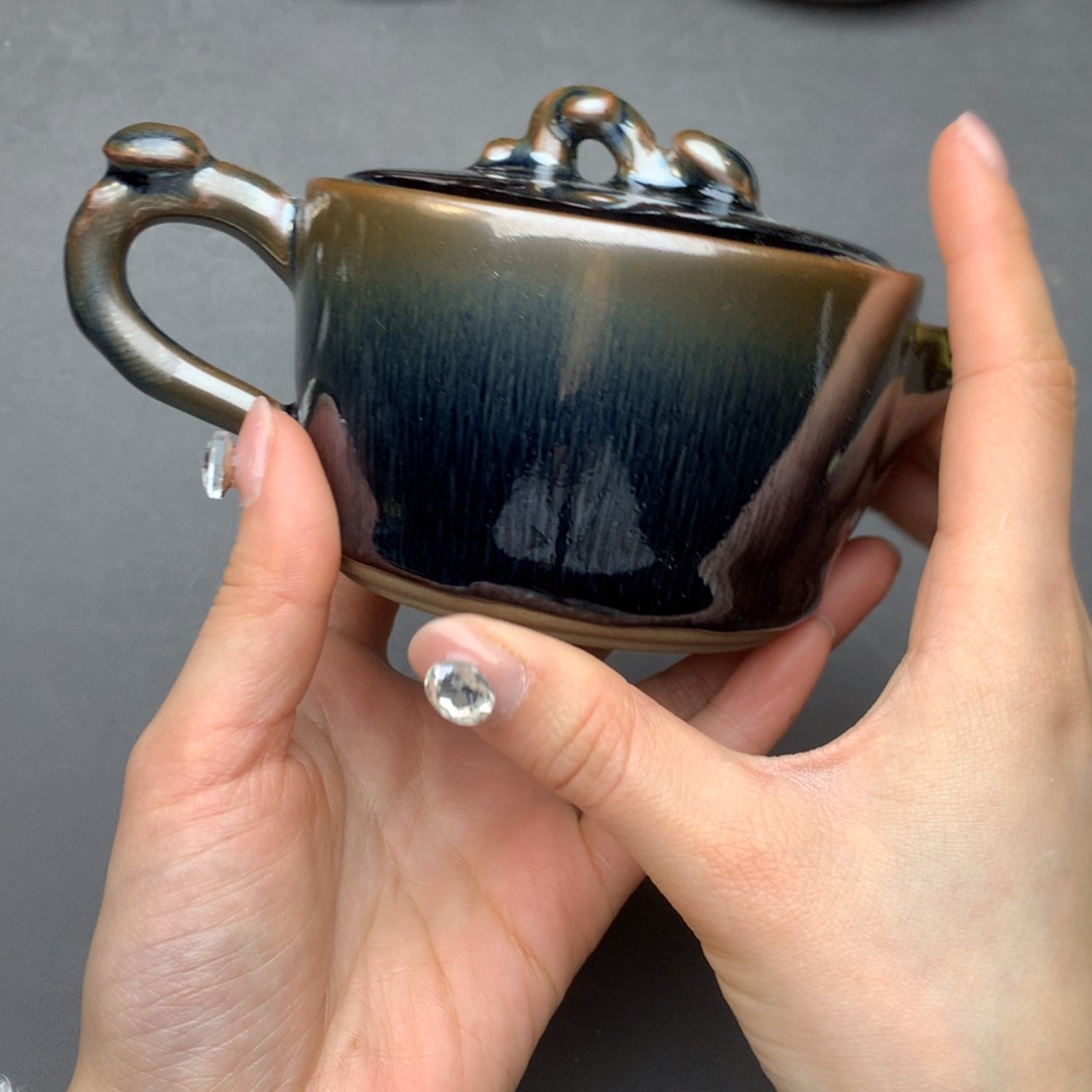 茶盏周**比建盏建盏铁胎茶壶