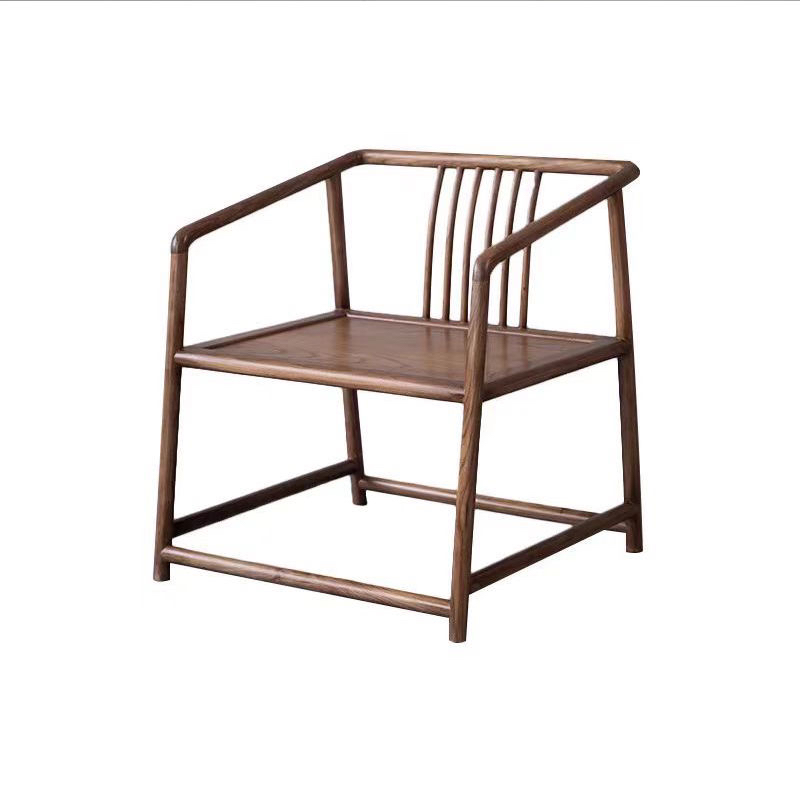 茶椅新中式休闲椅方椅梳背椅散装家具实木榆木老榆木小梳背