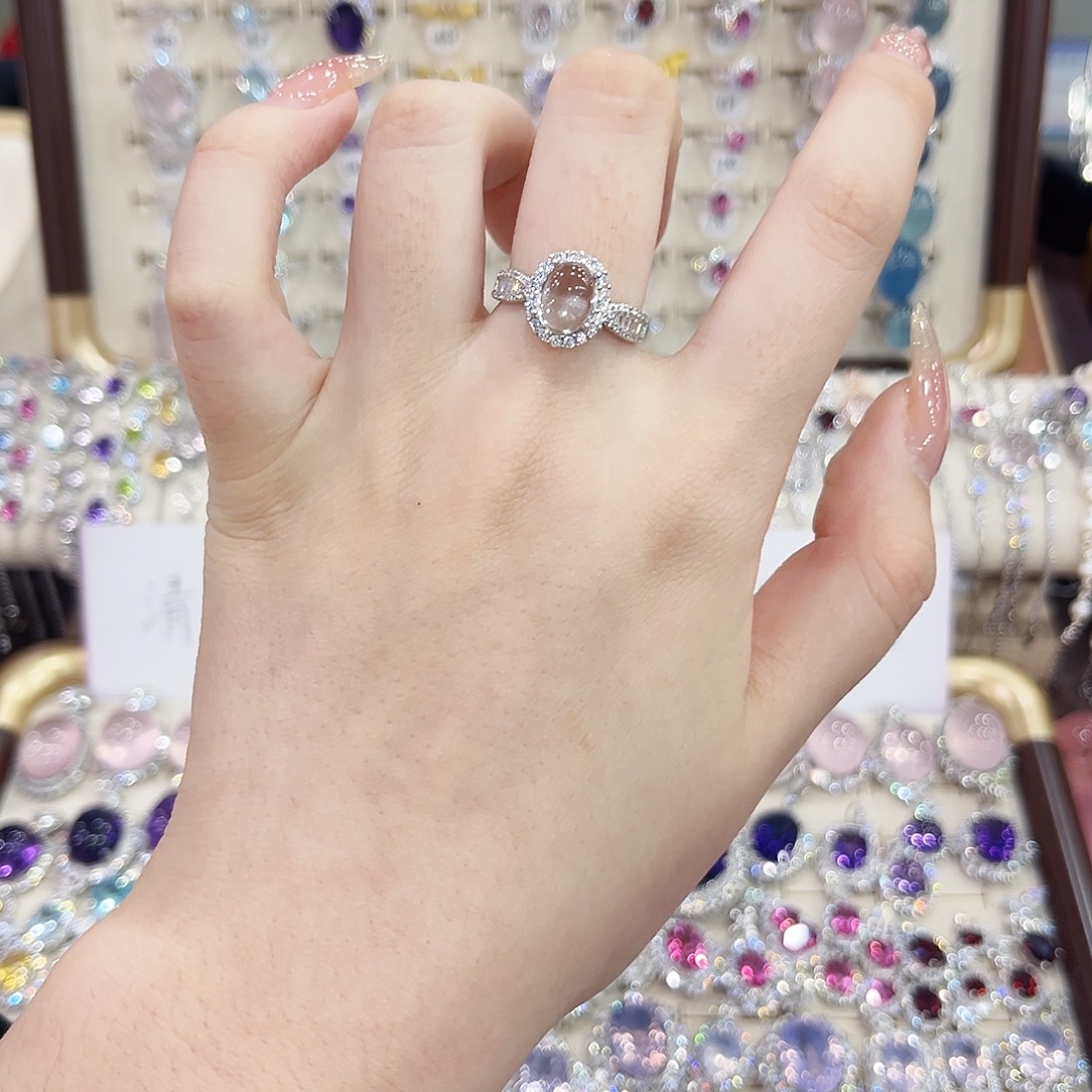 戒指烟晶银S925镶嵌