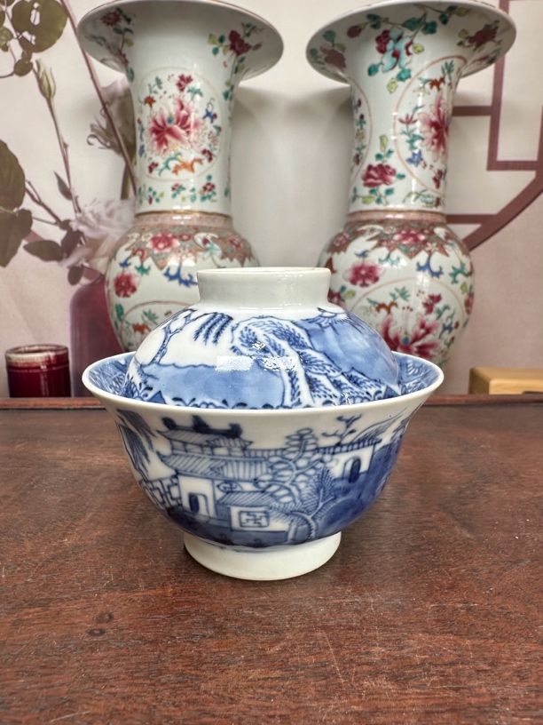 陶瓷工艺品青花盖碗