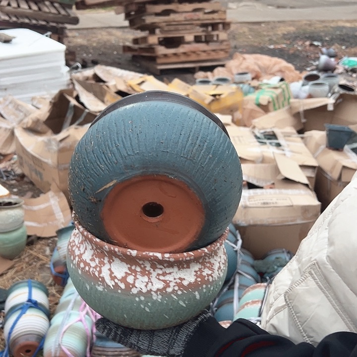 紫砂花盆高度13口19         