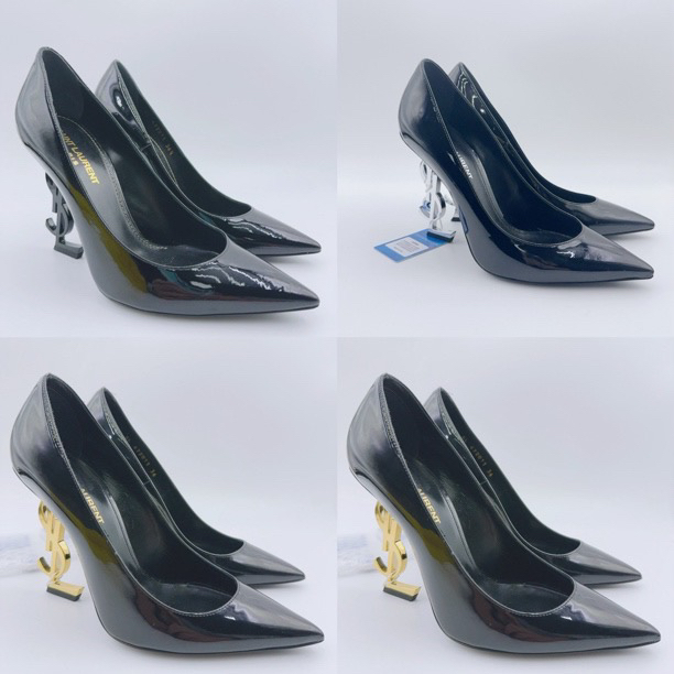 95新 YSL/圣罗兰 36-37.5码/经典Ysl后跟漆皮高跟鞋