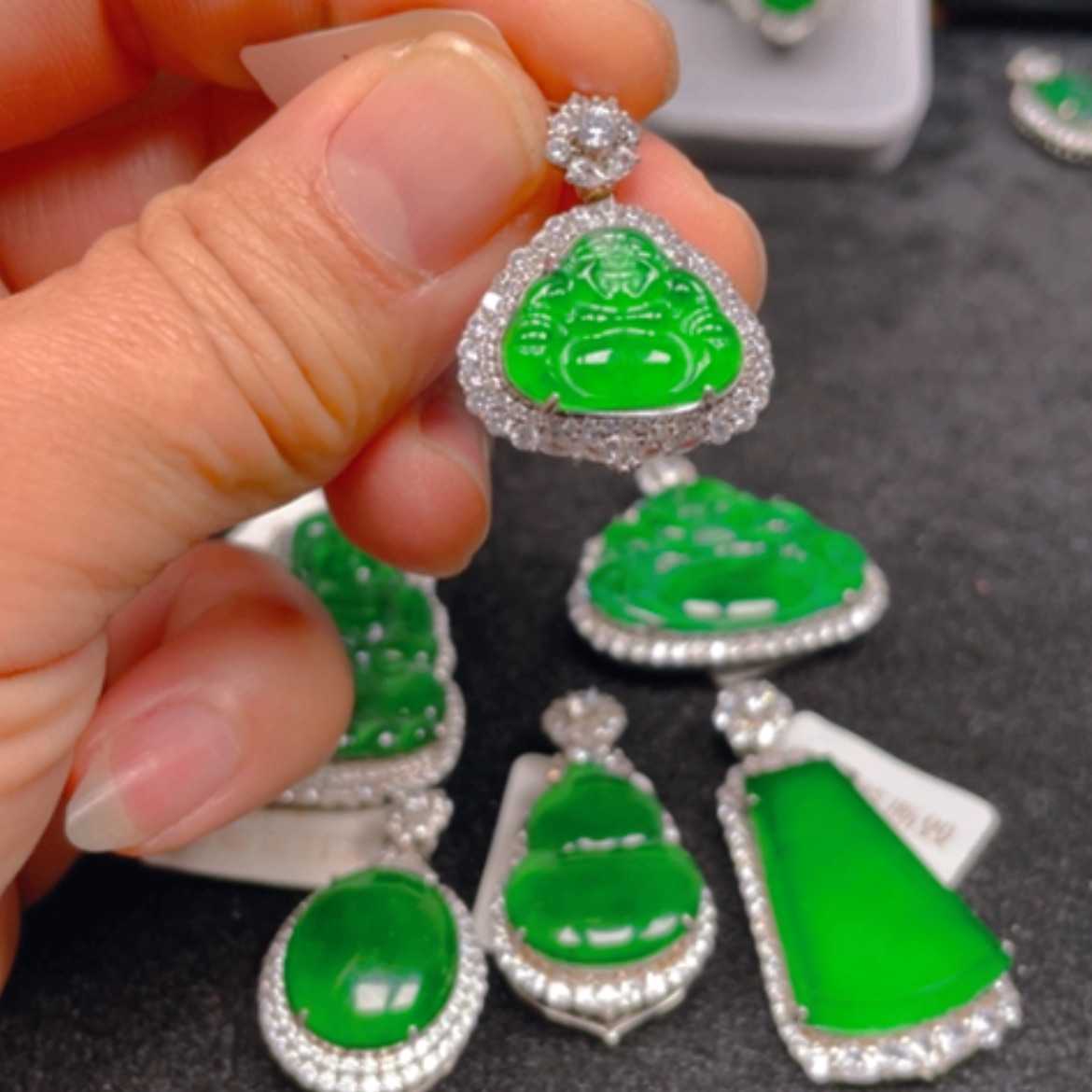 【闪购商品】翡翠颈饰银S925镶嵌吊坠