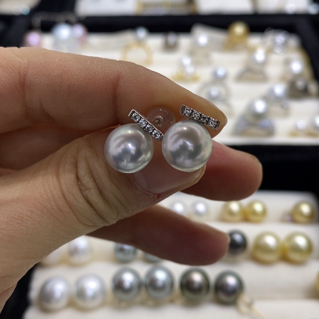 海水珍珠耳饰18K金镶嵌