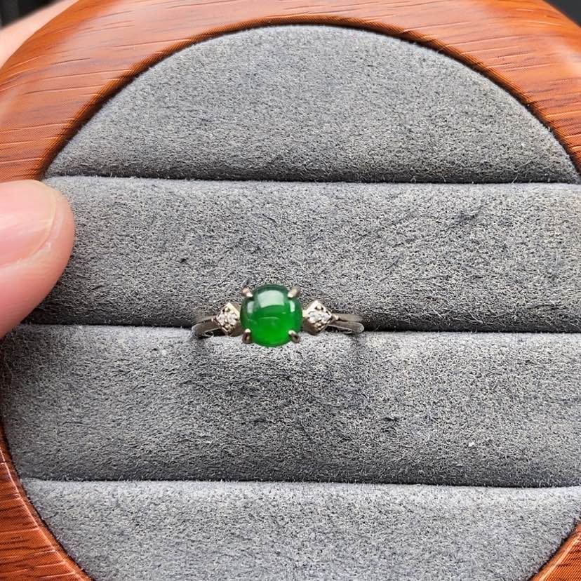 【闪购商品】翡翠戒指银S925镶嵌潼**记兮兮