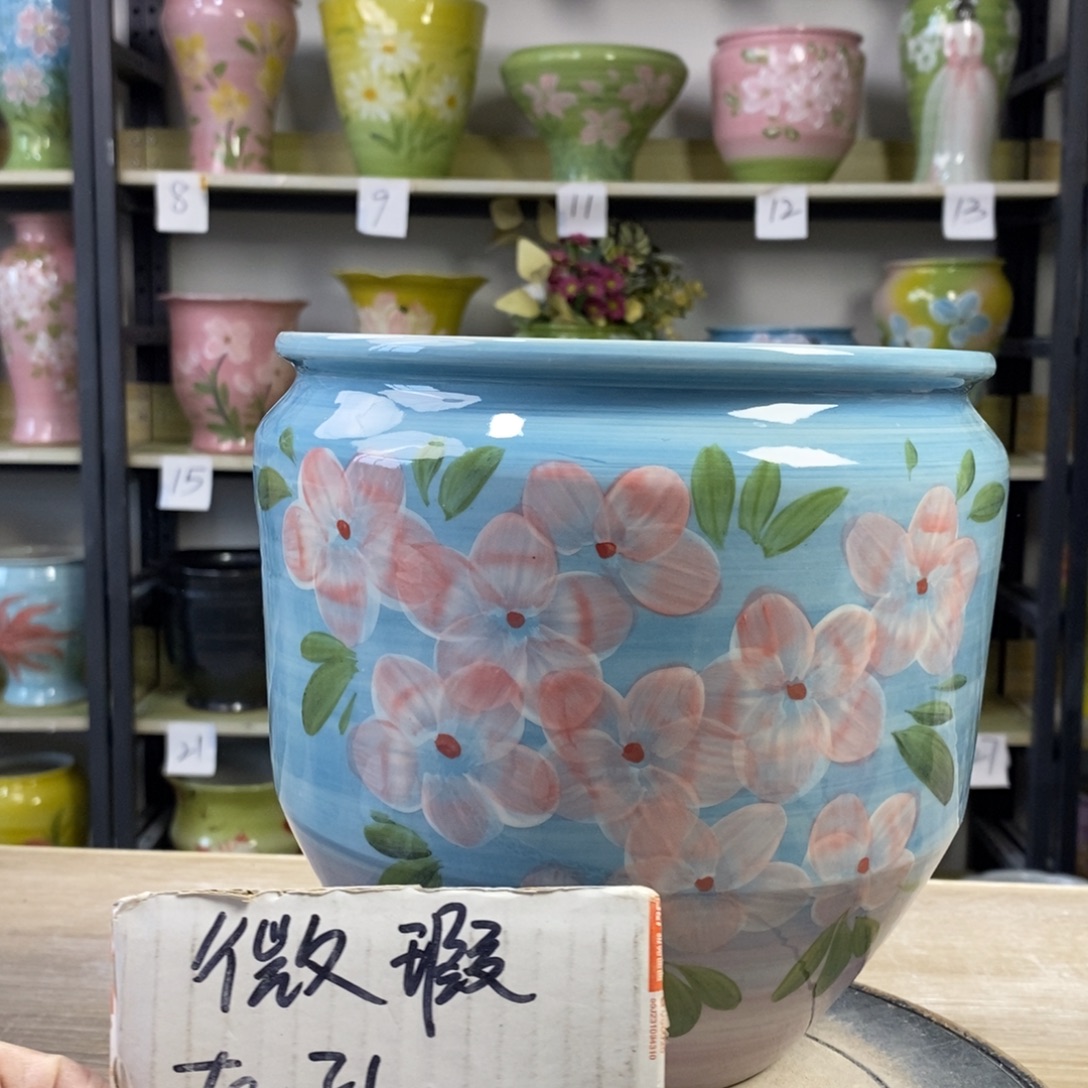 景德镇手工手绘陶瓷花盆