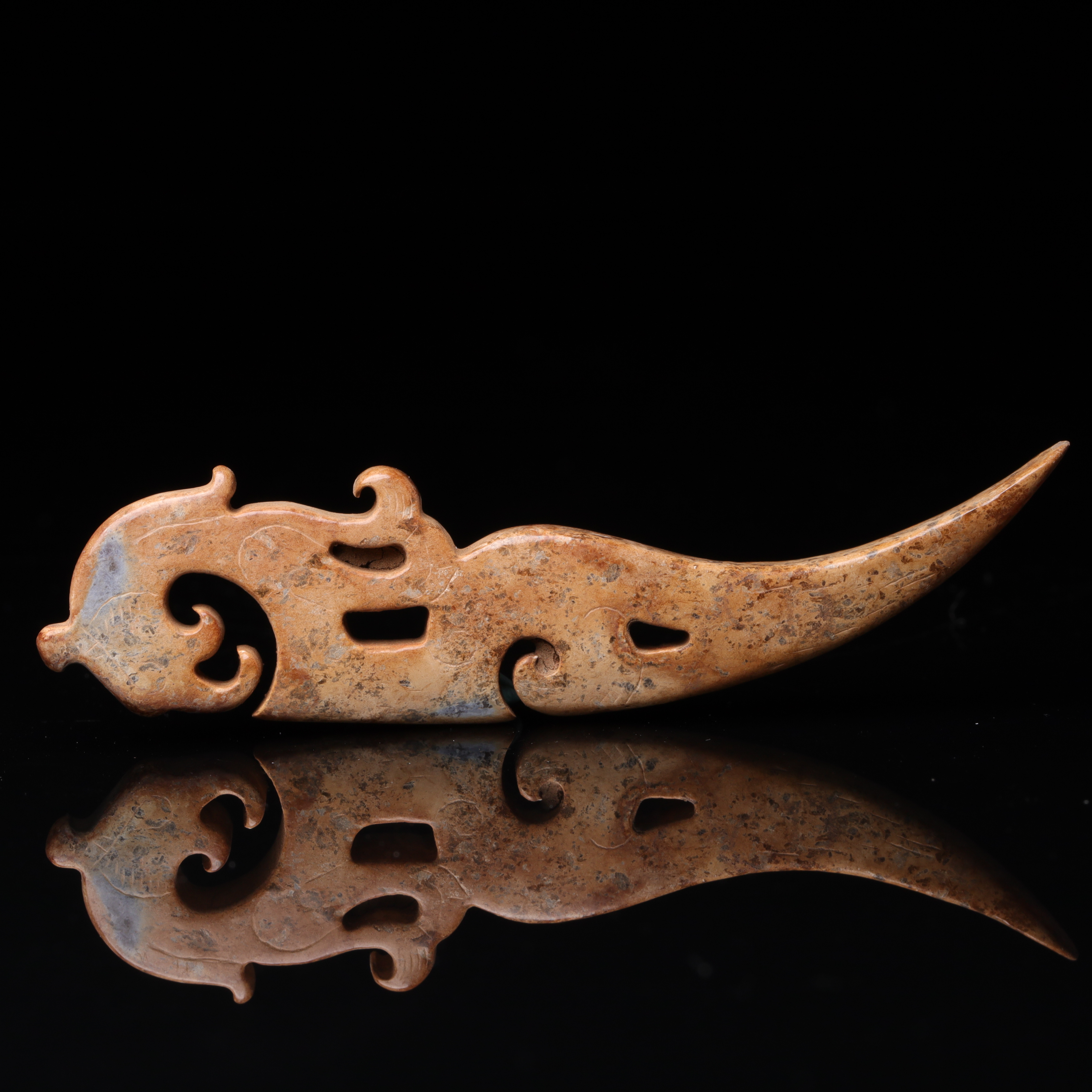 明代和田玉凤鸟玉觽-CS