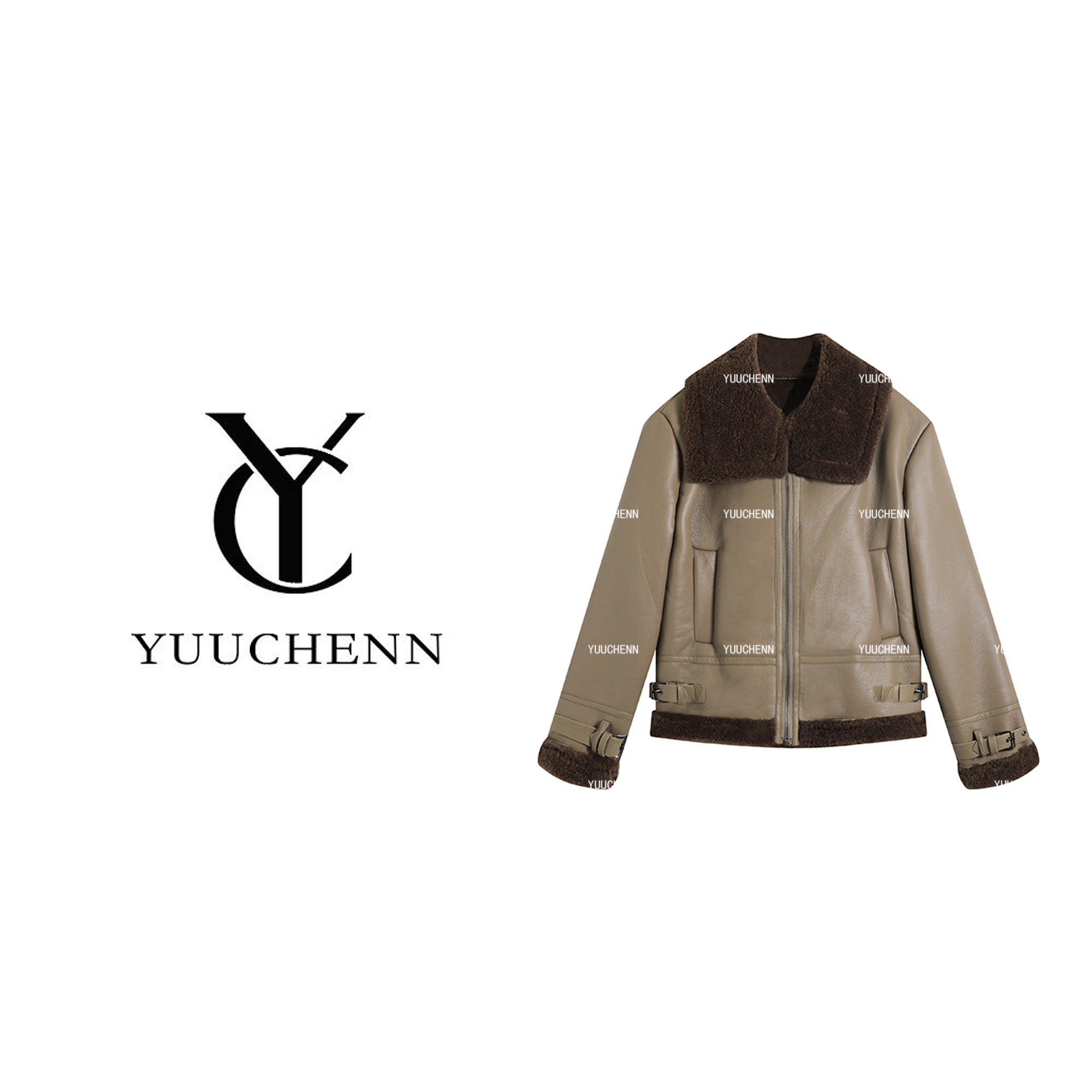 YUUCHENN外套女冬季厚款时尚潮流加绒外套9016