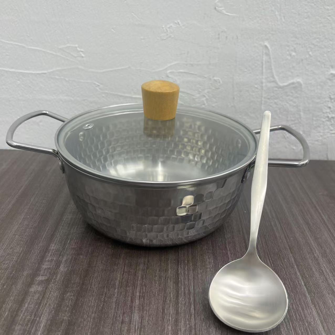 双耳雪平锅带盖配一只定制勺高档家用款【汤姆粉丝专属】