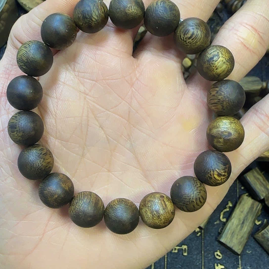 沉香手串?***金99沉1.2圆珠14.2克