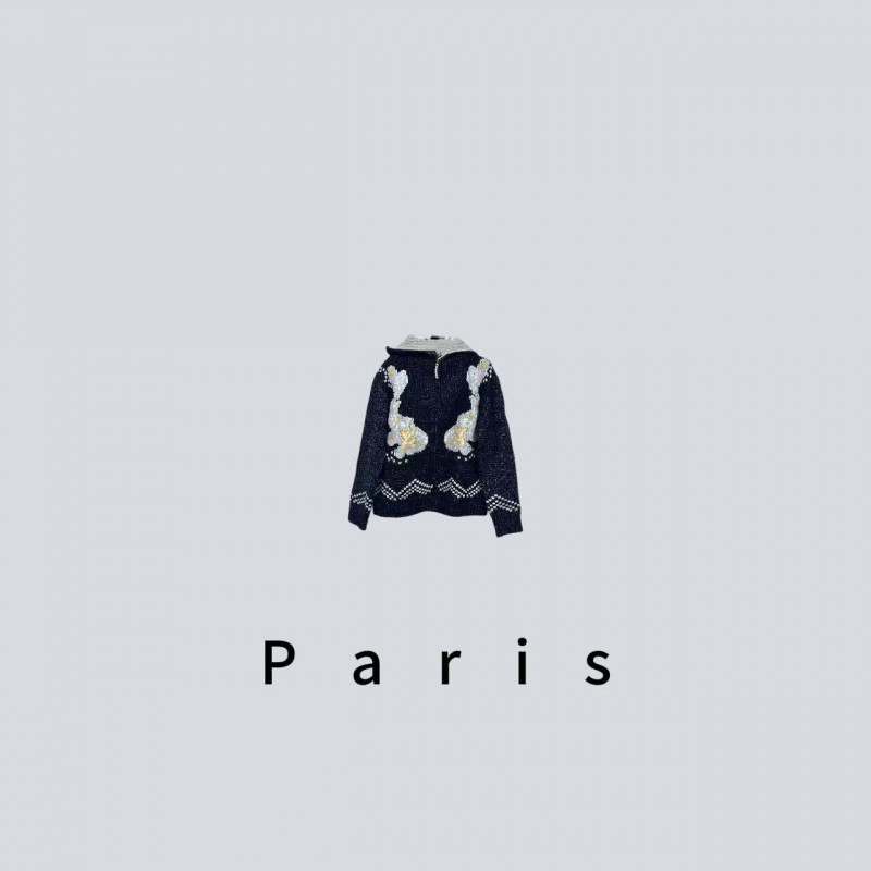 休闲常规款提花针织圆领秋冬衫字母宽松型W06147