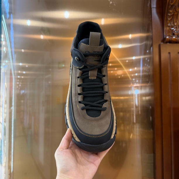 58077-8冬季棉鞋户外运动休闲鞋厚底百搭潮流牛皮舒适款中帮粘扣