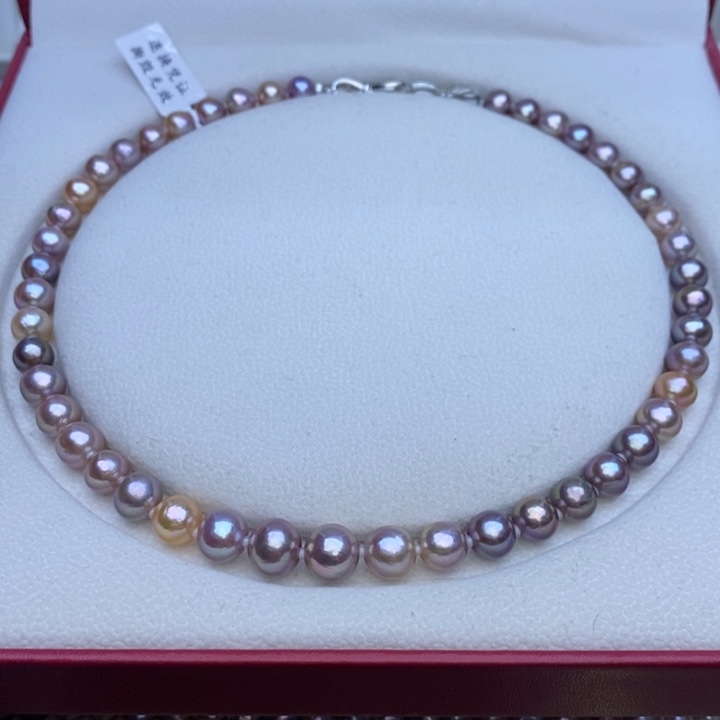 淡水珍珠项链未镶嵌8-9m圆巴