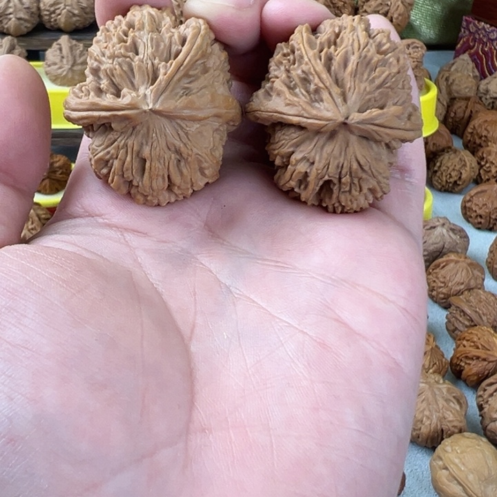 吊坠文玩核桃全品无修白狮子三棱差一个尺