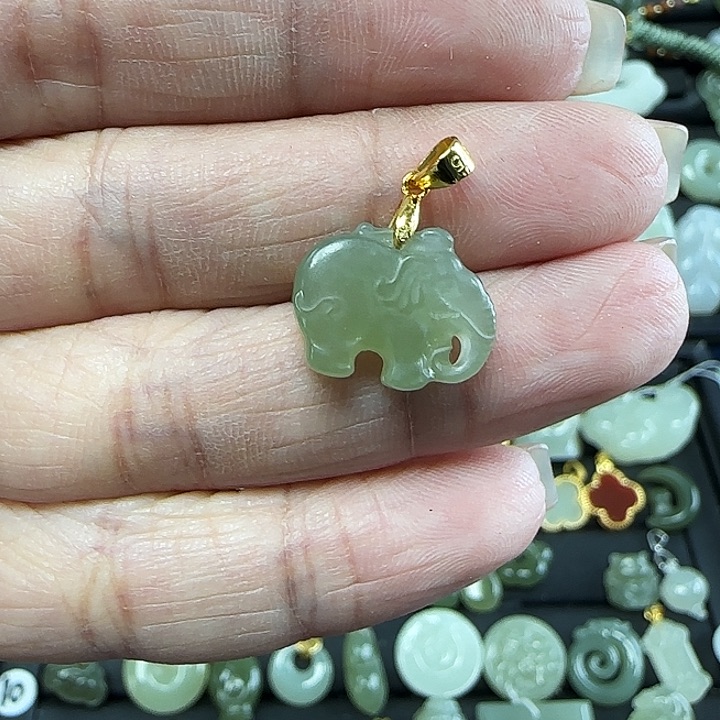 和田玉吊坠(不含链)银S925镶嵌