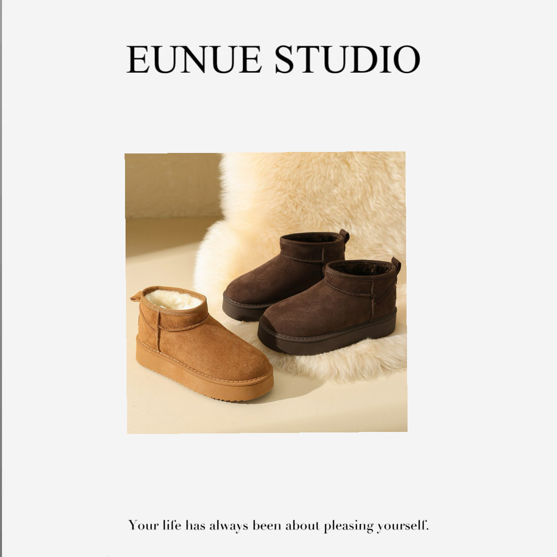 EUNUE-【简约洋气】冬款嘎嘎保暖皮毛一体雪地靴-888