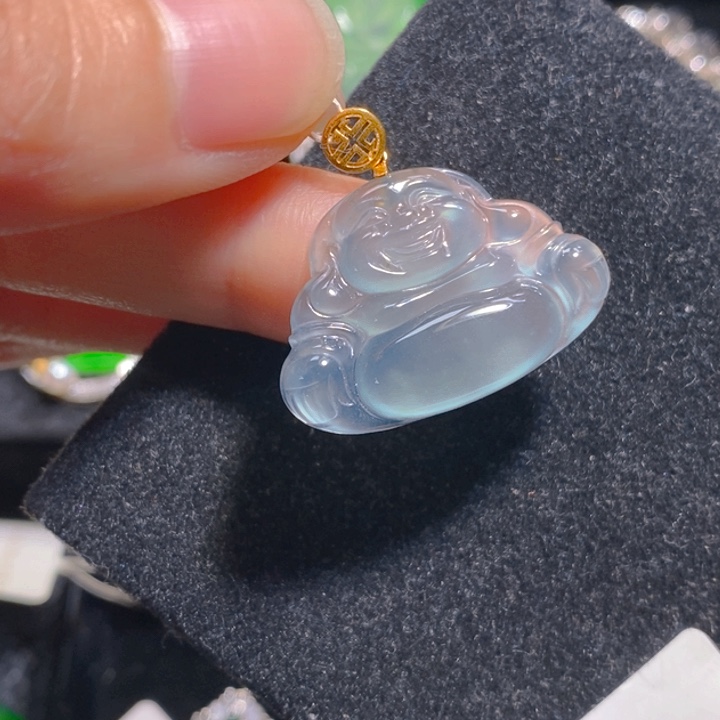 翡翠颈饰18K金镶嵌111111111