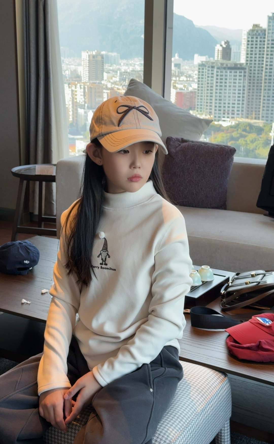 泡妈童装  【小雪人】冬季儿童新款中领男童女童卫衣25300