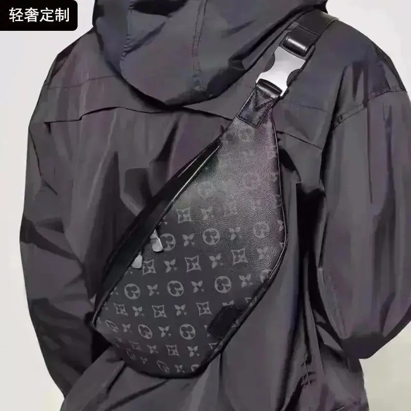 春夏新款韩版真皮腰包时尚明星同款男胸包男士单肩包斜跨