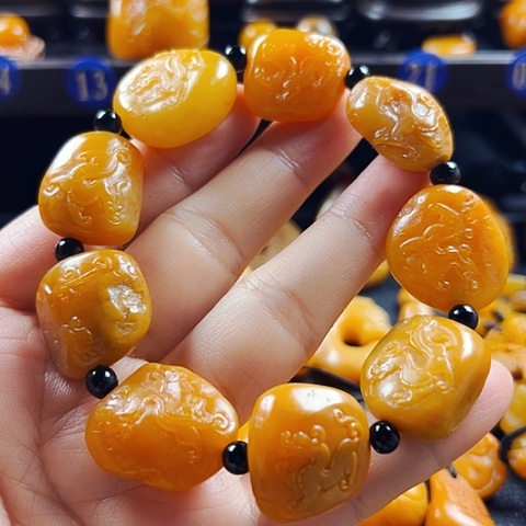 田黄石從***人田黄石手串
