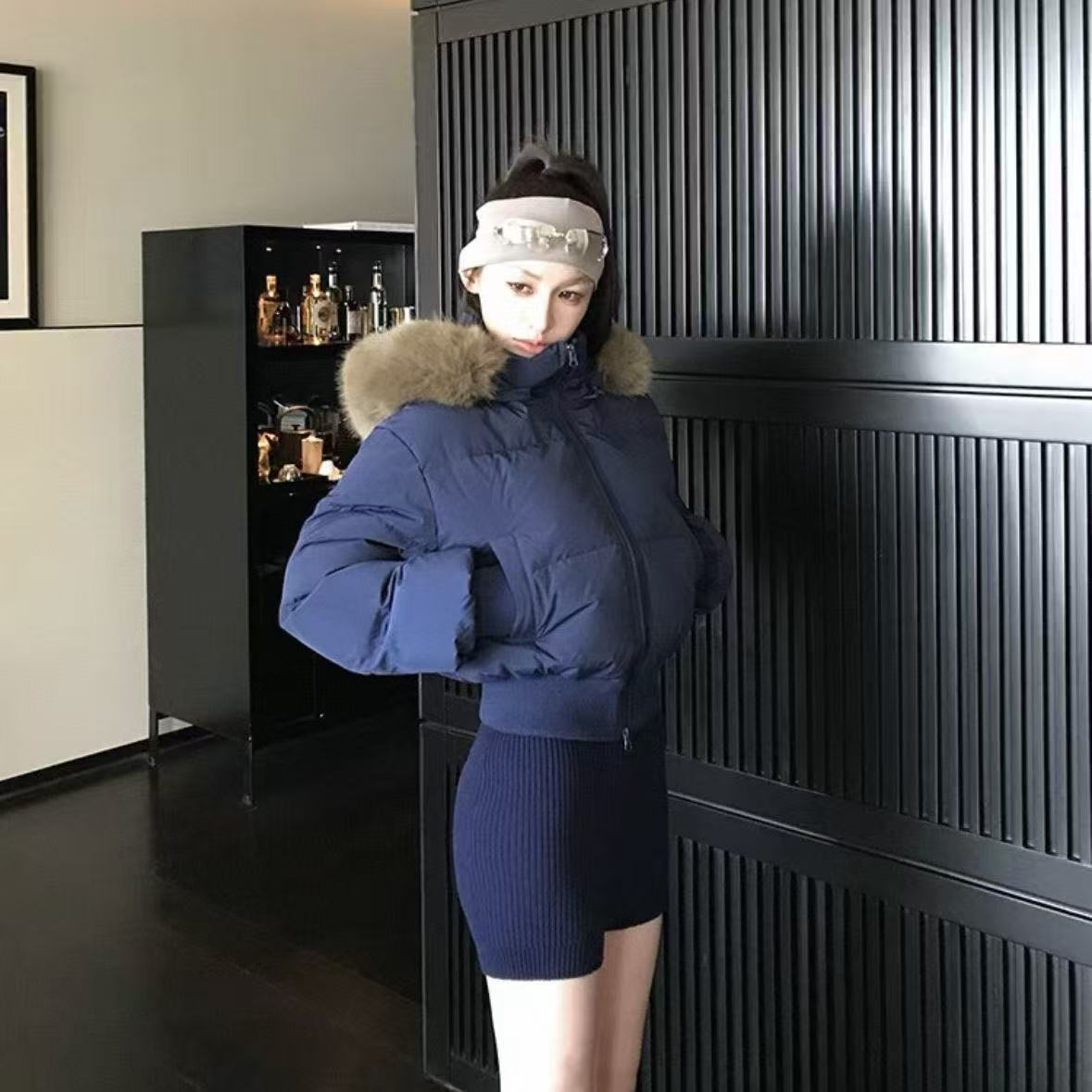 【现货+运险】冬季小个子棉服女新款保暖袄大毛领短款显瘦棉衣外套