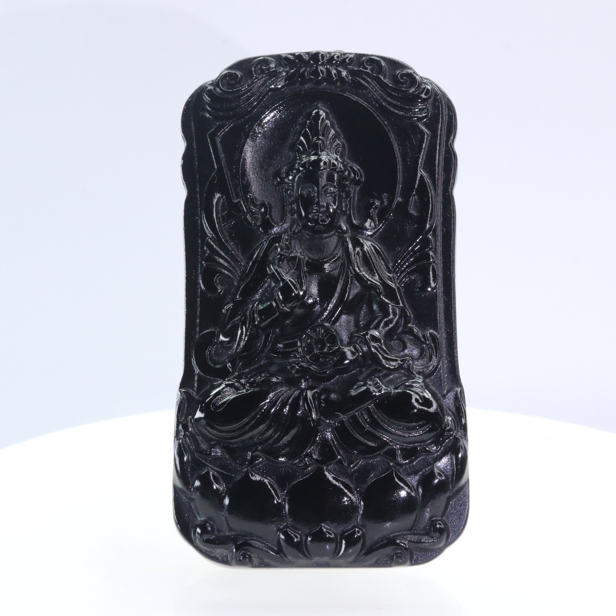 2和田玉墨玉观音吊坠/800462上海嘉禾拍卖