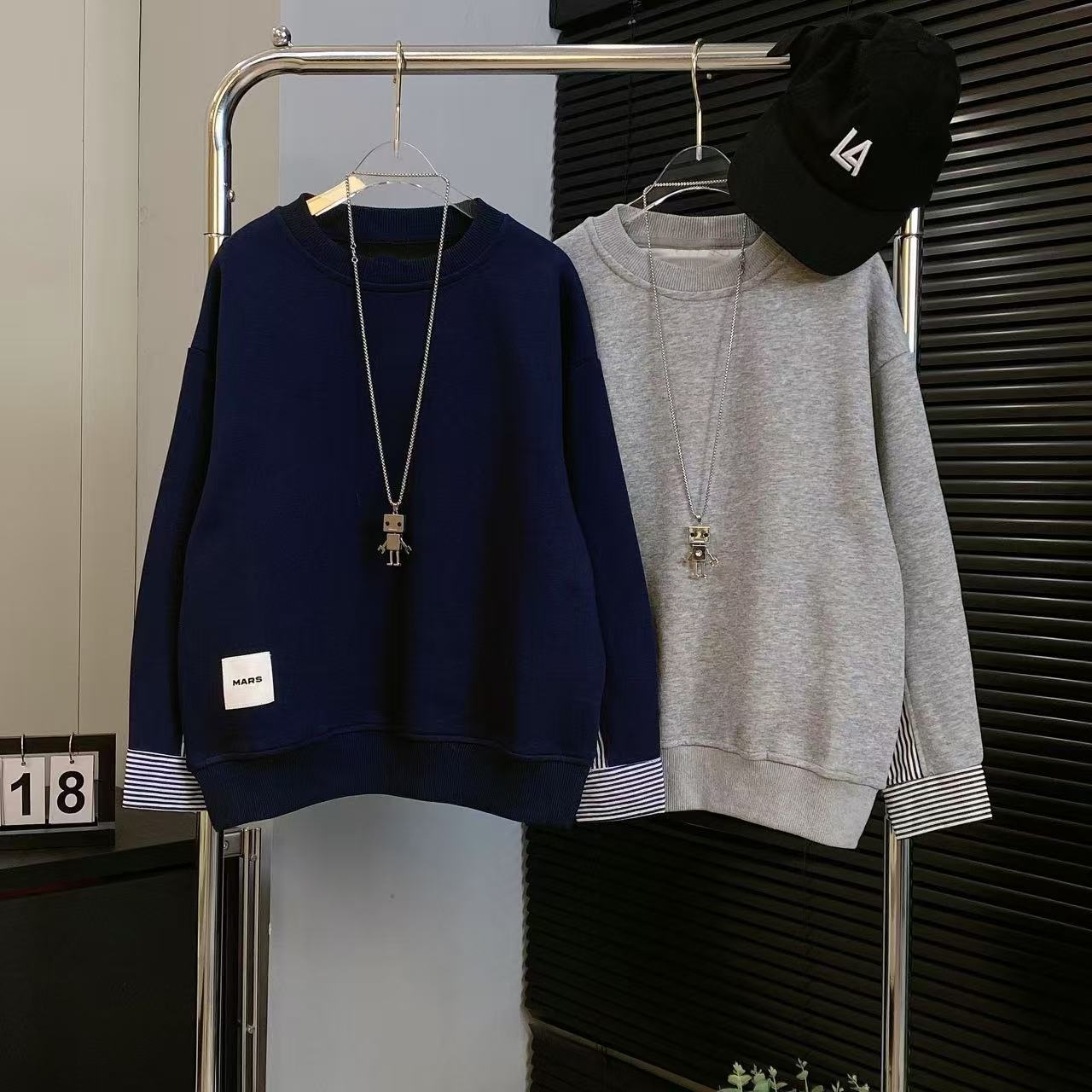 【嘟妈童装】2025儿童春季长袖休闲上衣男童韩版假两件卫衣5336