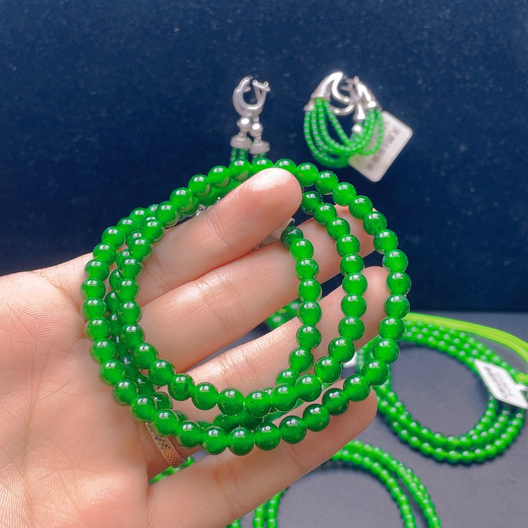 白***子翡翠未镶嵌项链卡6