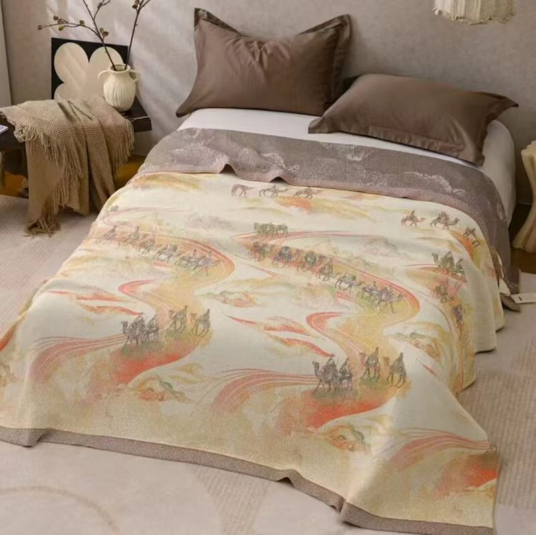 （沙漠之路）200*230cm高端轻奢罗布麻可铺可盖可机洗床盖