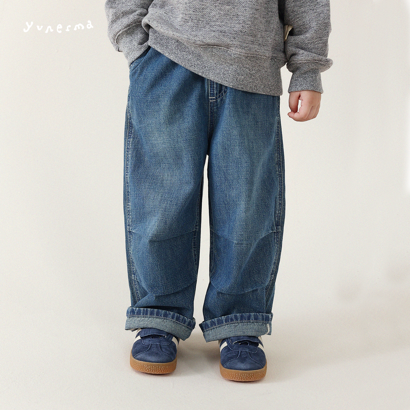 2025秋季新品允儿妈男童装儿童百搭牛仔长裤男孩幼儿园长裤牛仔裤
