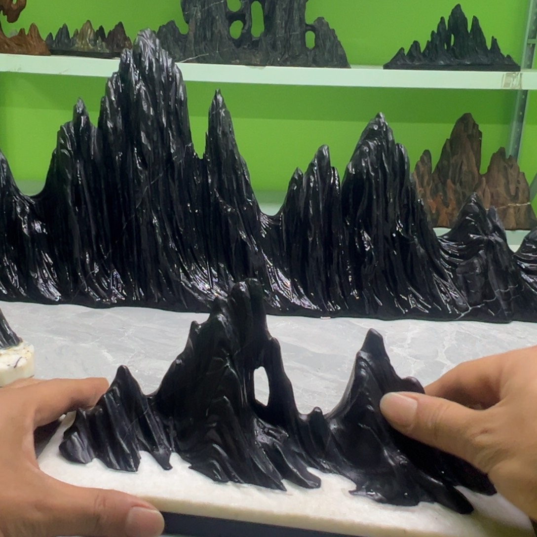 石材灵璧石山型摆件