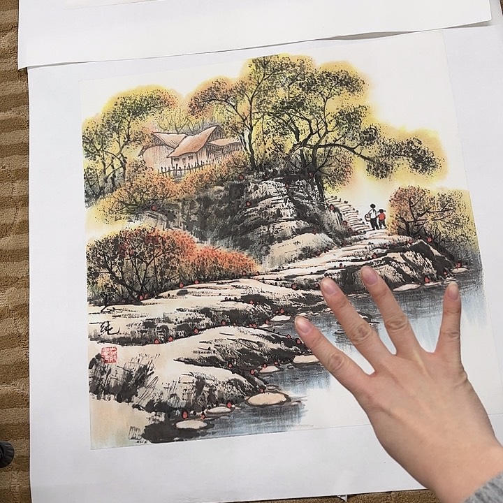 国画瑞****没花鸟的翅膀和翅膀是白色和