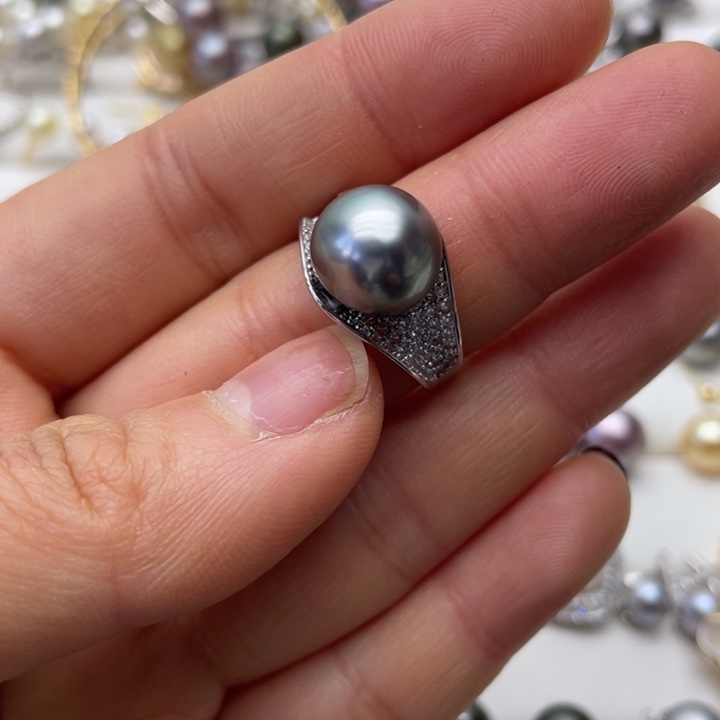 海水珍珠戒指银S925镶嵌