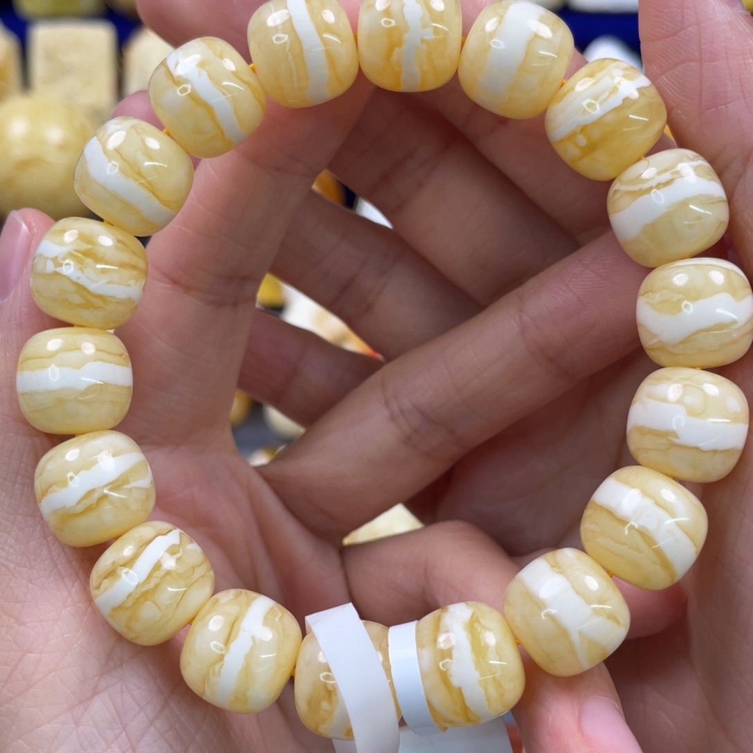 蜜蜡裸石未镶嵌琥珀蜜蜡手串卡13mm