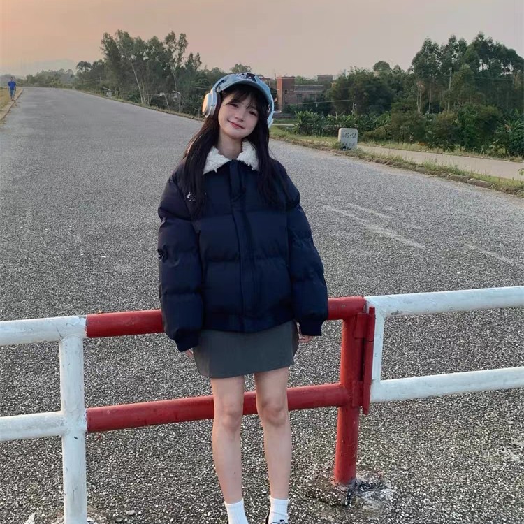 WWBG美式冬季棉服男短款厚外套毛领面包服高级感小众保暖棉衣
