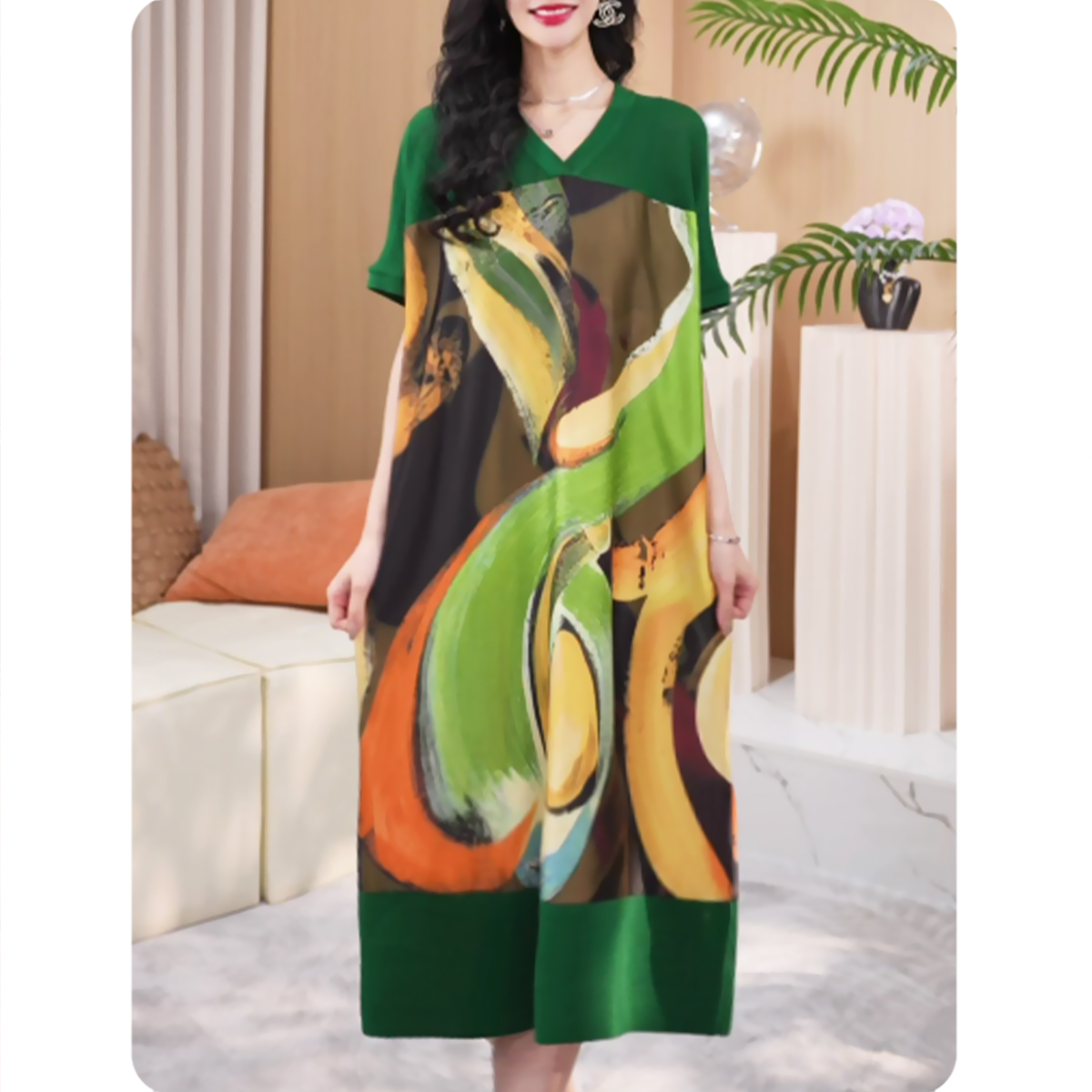 [TL2][音符]新品女士宽松连衣裙中长款休闲女装2ZL0125602