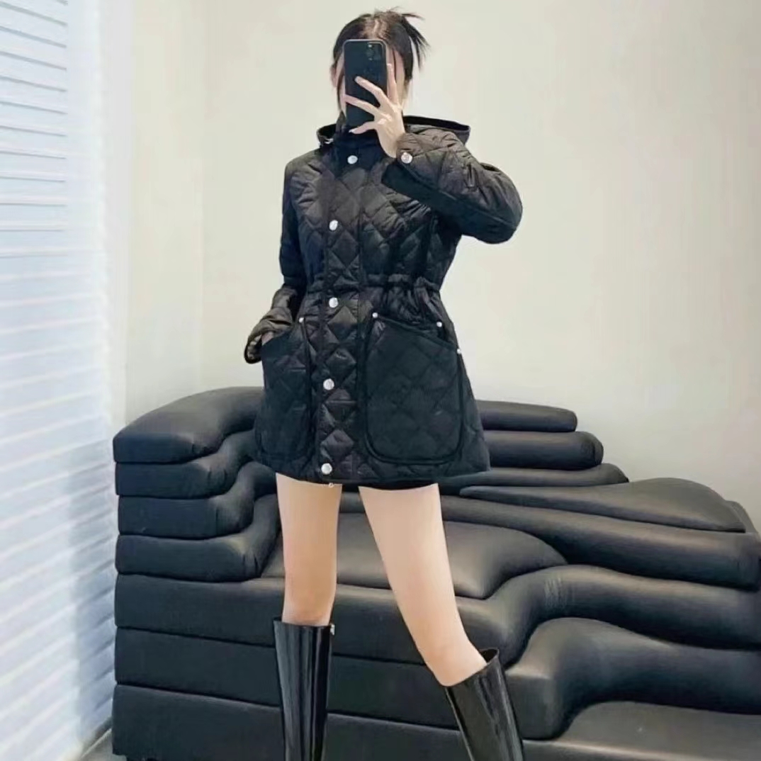 141（海外购）23年经典中长连帽抽绳款棉服