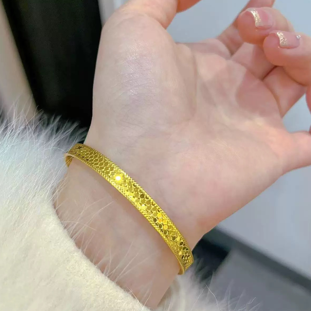 铜合金手镯 碎冰冰素圈镯子A104 