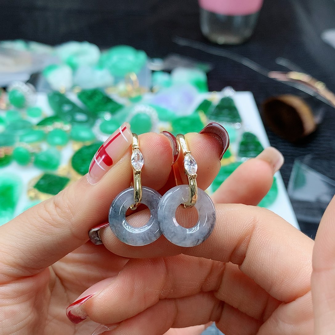 【闪购商品】翡翠耳饰未镶嵌，