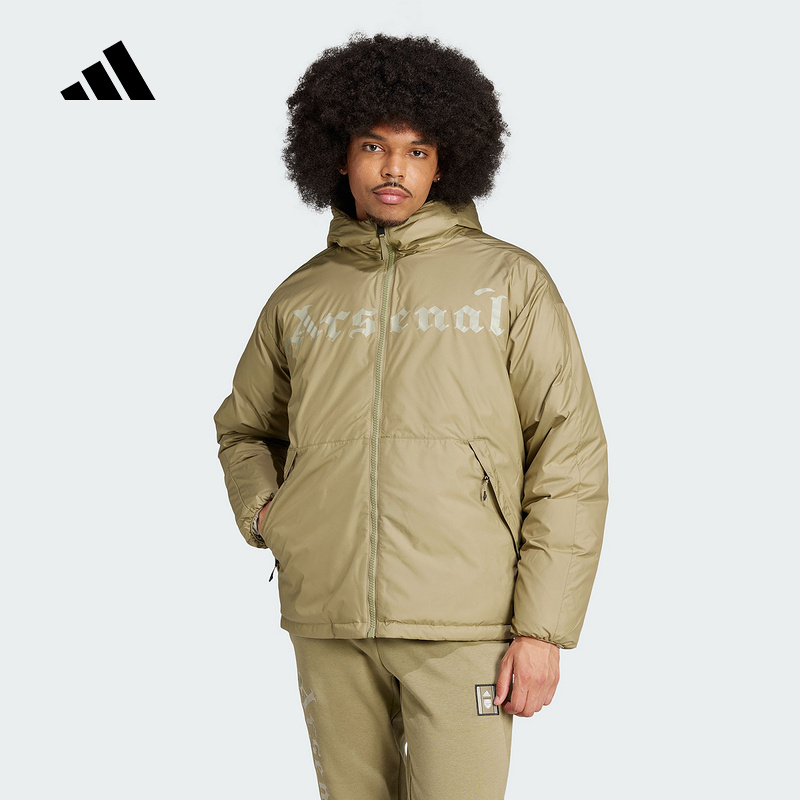 Adidas阿迪达斯男子阿森纳足球文化双面穿连帽羽绒服IT3916