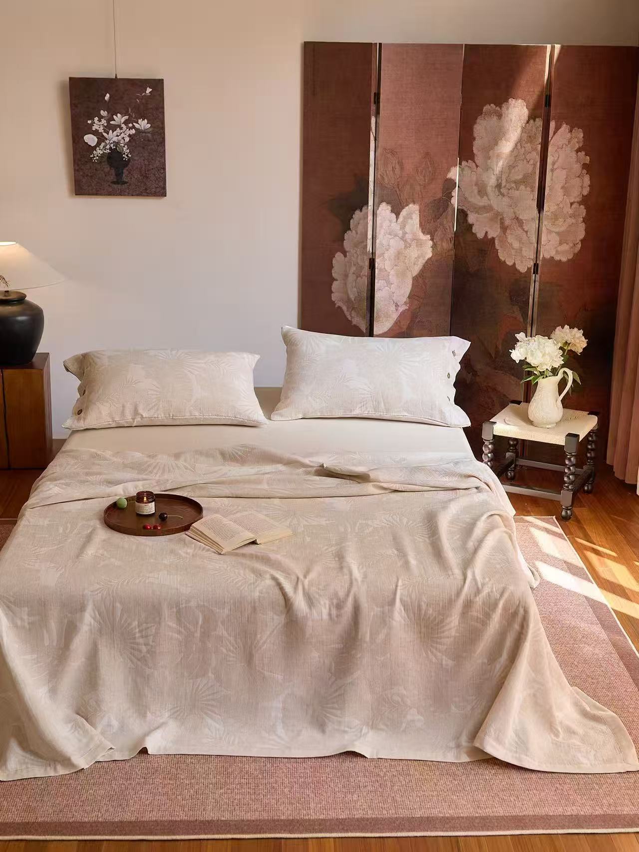 【楼兰三件套】高端定制原生罗布麻舒适透气多功能床盖2.4/2.5