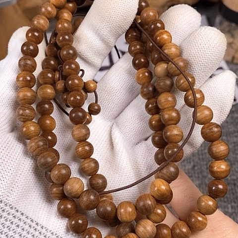 檀香木手串/手链老山檀香黑肉虎纹0.8/108沉水