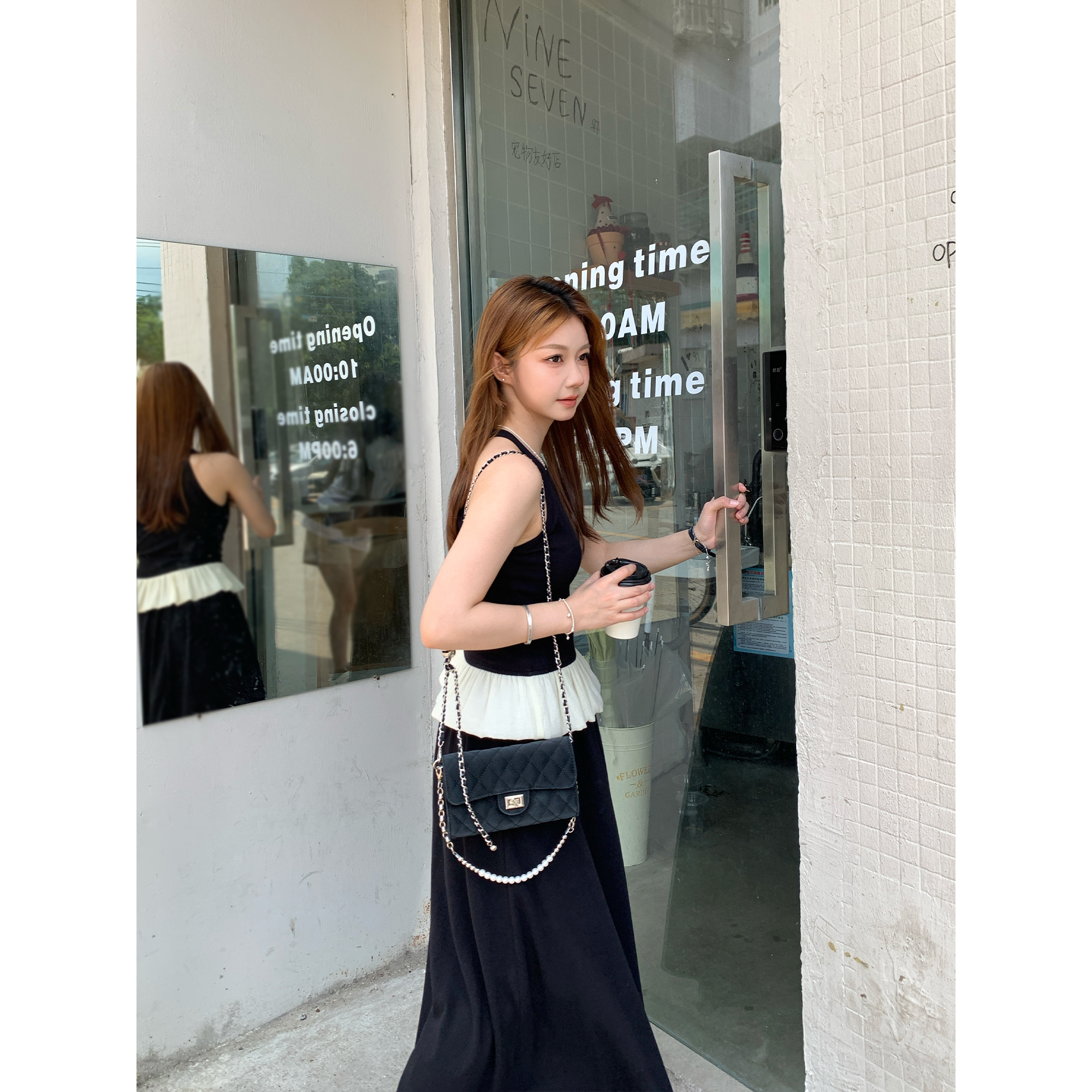 【福利清仓NO退NO换】切糕自制小个子夏季气质无袖背心显瘦半裙套装